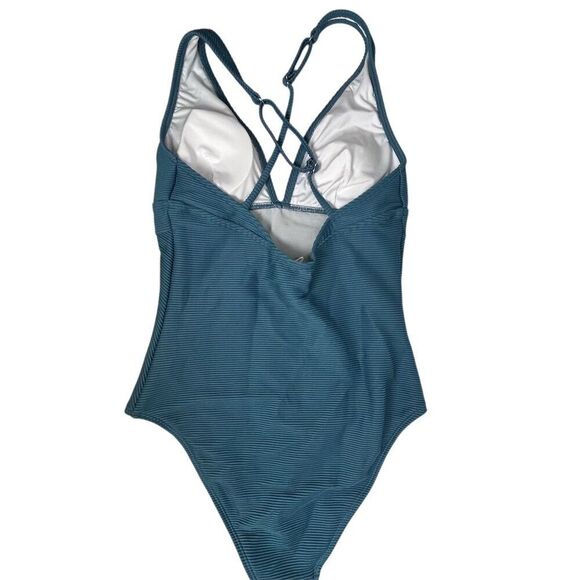 Cupshe Women's Blue One Piece Swimsuit V-Neck Cross-Back Size S - Picture 8 of 15